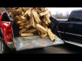 Dodge ram 2500 "little tipster" dumping fire wood