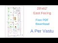 28'x62' East Facing house plan with furniture and as per vastu and Free PDF Download 28'x62' East Facing house plan with furniture and as per vastu and Free PDF Download