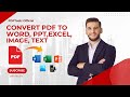 Convert PDF to Word, PPT, Excel, Image &amp; Text in Seconds! 🔥 (Free &amp; Easy Tool)