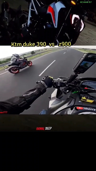 #ninja z900 vs ktm duke390 drac race #shorts 😱