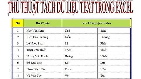 Thủ thuật tách dữ liệu text trong excel - Tách họ và tên