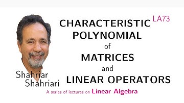 LA73 The Characteristic Polynomial of Matrices and Linear Operators