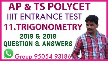 AP IIIT ENTRANCE TEST-  TRIGONOMETRY Question & Answers | IIIT ENTRANCE MODEL QUESTION & ANSWERS |