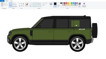 How to draw Landrover Defender car in Ms Paint | Car Drawing Tutorial. #mspaintdrawing
