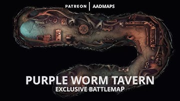 Fantasy Battlemaps - PURPLE WORM TAVERN exclusive battle map preview