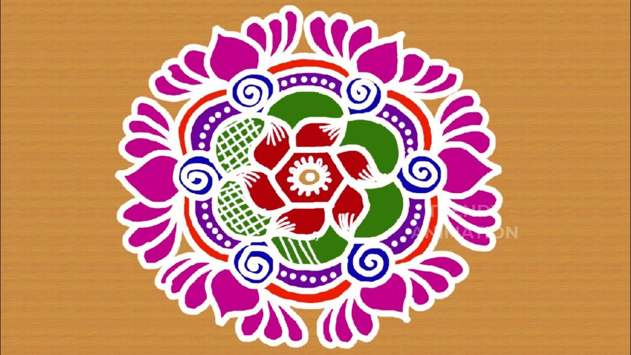 Awesome easy sankranthi chukkala muggulu 7*4dots | latest muggulu ...