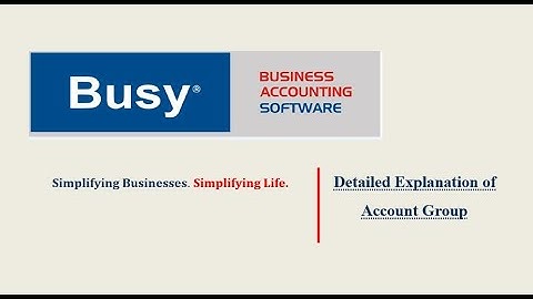 Account Group explanation in BUSY Software I Nepali Language