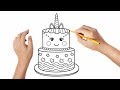 Como desenhar um bolo de unicórnio 🎂