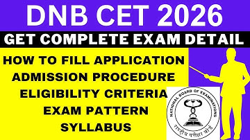 DNB CET 2026 Notification (Out), Application, Dates, Eligibility, Syllabus, Pattern, Admit Card