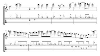 Vignette de la vidéo "Allan Holdsworth  - The Sixteen Men Of Tain Guitar Solo Transcription"