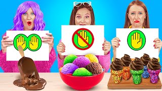 بدون يدين مقابل يد واحدة مقابل يدان! 🍔 من سيفوز بتحدي الطعام من 123 GO! CHALLENGE