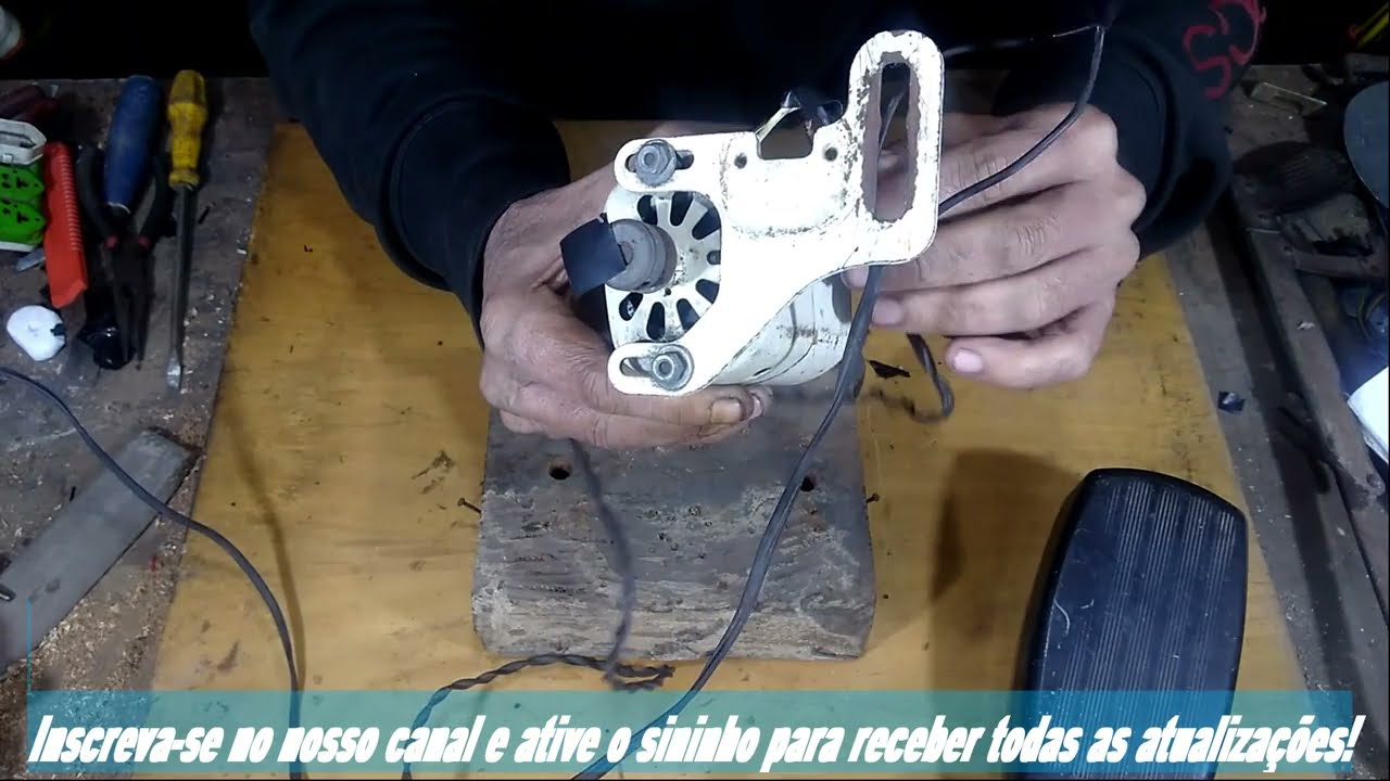 Como ligar o motor no pedal da maquina de costura  , como fazer a ligação elétrica do motor.