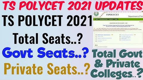 TS Polycet 2021 Counselling Updates//Total Polytechnic Colleges,Govt & Private Seats.?//3000 Seats ❌