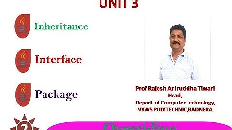 Unit 3]Inheritance Interface Package part 2|Prof Rajesh Tiwari
