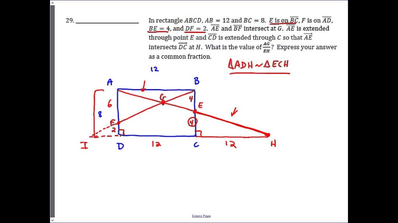 Sprint #29 - 2015 Sycamore Invitational - Similar Triangles