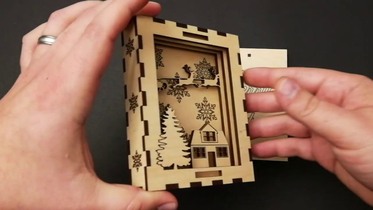 Laser Cut Layered Christmas Box - YouTube
