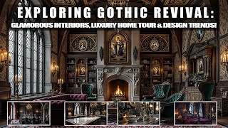 Exploring Gothic Revival Glamorous Interiors. | Luxury Home Tour & Design Trends!