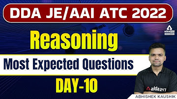 DDA JE/AAI ATC Recruitment 2022 | Reasoning | Most Expected Questions #10