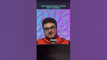 Find Google Ready Topics with Harbor #ai #seotool