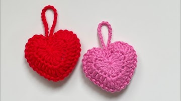 Crochet - Amigurumi Heart - Padded Heart Keyring/Keychain