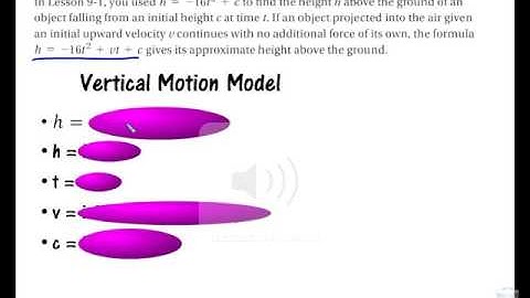 9.2 Quadratic Functions Video Lesson