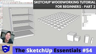 SketchUp Woodworking Tutorial for Beginners Part 2 - Copies, Organization, and Curves SketchUp Woodworking Tutorial for Beginners Part 2 - Copies, Organization, and Curves