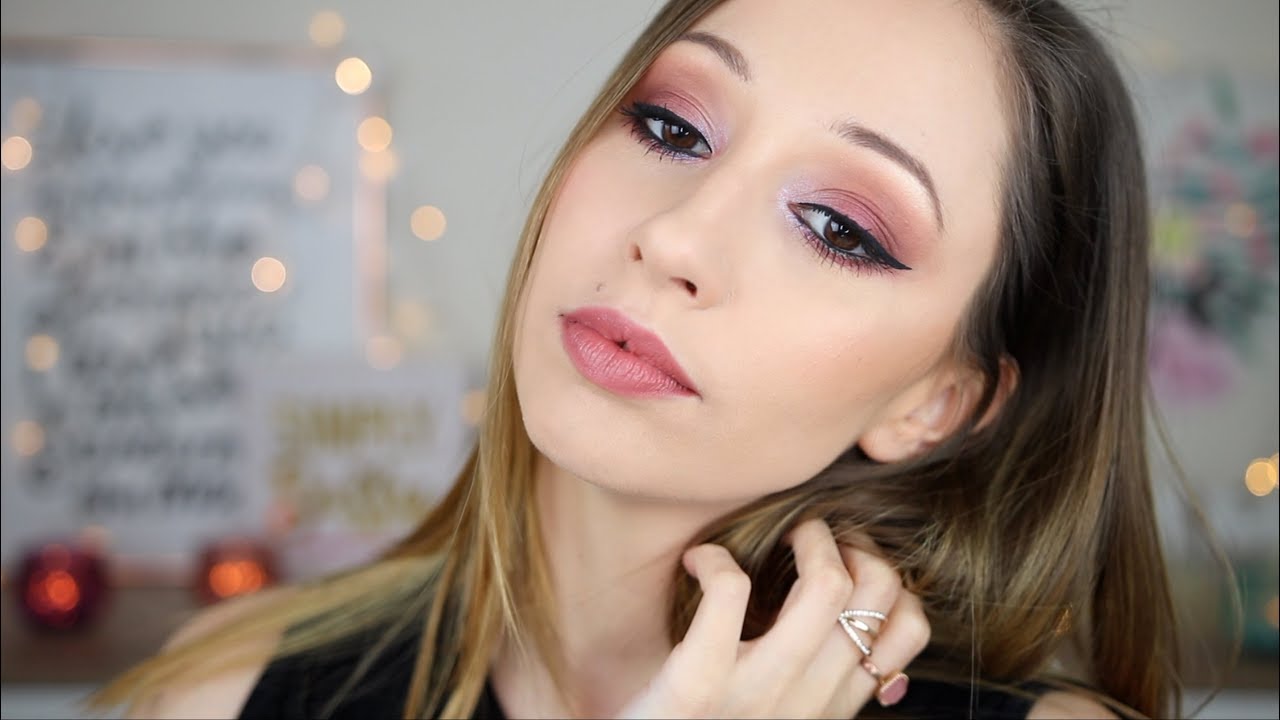 Easy Purple Smokey Eye Makeup Tutorial | Desert dusk palette | Look 3 out of 5 (Hooded eyes) eyebrows before and after