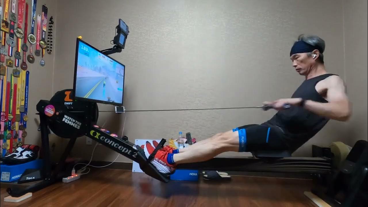 10000m Zwift Rowing YouTube