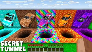 What's INSIDE the SECRET TUNNELS in Minecraft ? Which CAR IS BETTER ? NEW SECRET RAINBOW SUPERCAR !!