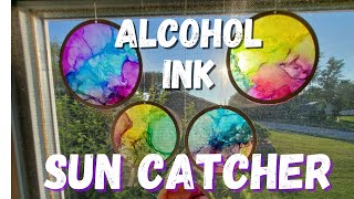 Alcohol Ink Project - DIY Sun catcher - Easy technique for a beautiful sun catcher