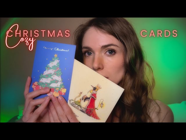ASMR Cozy Christmas Card Collection 🎄 Paper Sounds and Tracing