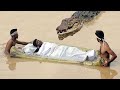 Crocodile attack and eat man in fishing river  animal attack fun made movie by wild fighter