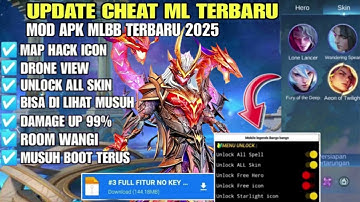 ML MOD MENU MLBB CHEAT NEW UPDATE - MAP HACK / UNLOCK ALL SKIN / NO KEY / NO EXPIRE / SAFE 100%