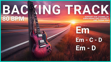 Cinematic Desert Highway Rock Guitar Backing Track Jam in E Minor || 80 BPM