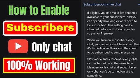 how to enable subscribers only mode | how to enable subscribers only chat on youtube live | Tech4ap