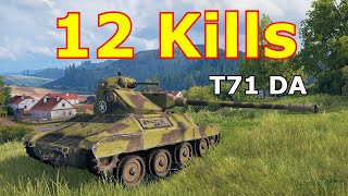 World of Tanks T71 DA — 12 убийств