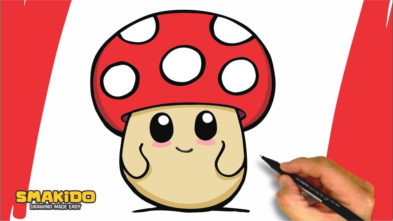 Buy Happy Mushroom Drawing Cute Shroom Art Cartoon Mushrooms Online in  India  Etsy
