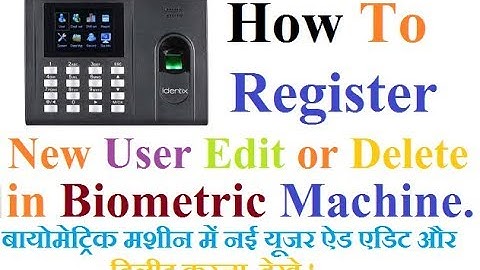 How to ADD New User Edit or Delete in Biometric Machine 2025