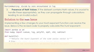Resolving the nan Issue when Calculating the Hurst Exponent in Python