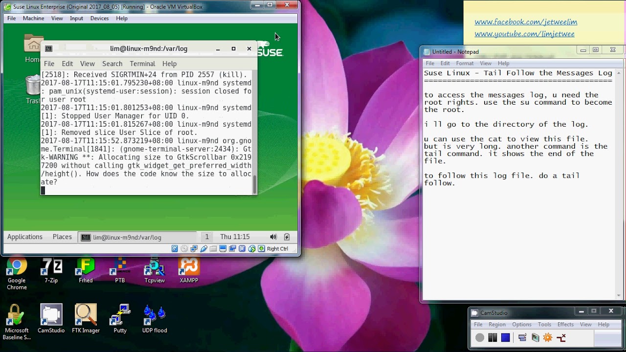 Suse Linux - Tail Follow The Message Log File - YouTube