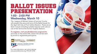 Ballot Issues Presentation - League of Women Voters Larimer County