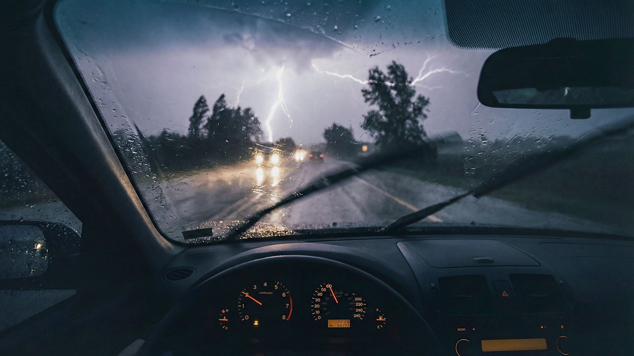 Driving on the Highway in Heavy Rain & Thunder on Cozy Car for Goodbye ...