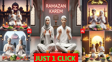 Create Ramzan mubarak Couple 3D Ai Name Images | Trending Ramzan Photo editing | bing image creator