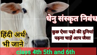 धेनु संस्कृत निबंध/cow essay Sanskrit/ पढ़ो ऐसा की दुनिया पढ़ना चाहें आप जैसा