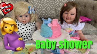Reborn Baby Shower Opening gifts Cake and baby gender reveal! Reborn Role Play