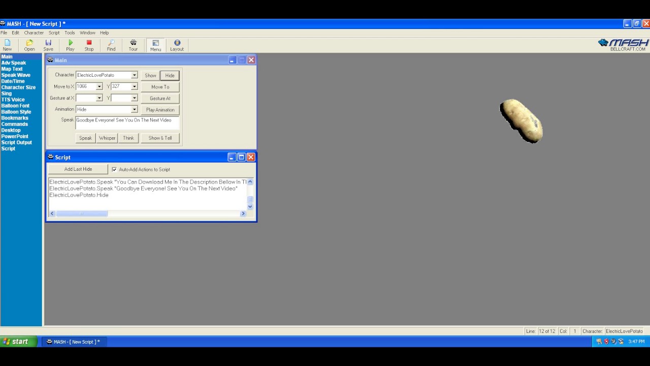The Electric LOVE Potato Is Now A Microsoft Agent Character For MASH