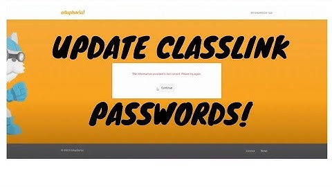 Update Passwords in Classlink