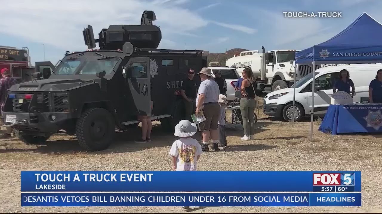 Annual Touch-a-Truck event takes place in Lakeside - YouTube