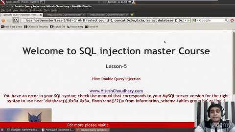 Udemy SQL Injection Master Course : Lecture 17   double query injection at challenge 5