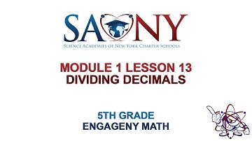 5th Grade EngageNY Math -  Module 1 Lesson 13 Dividing Decimals